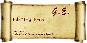 Gálfy Erna névjegykártya